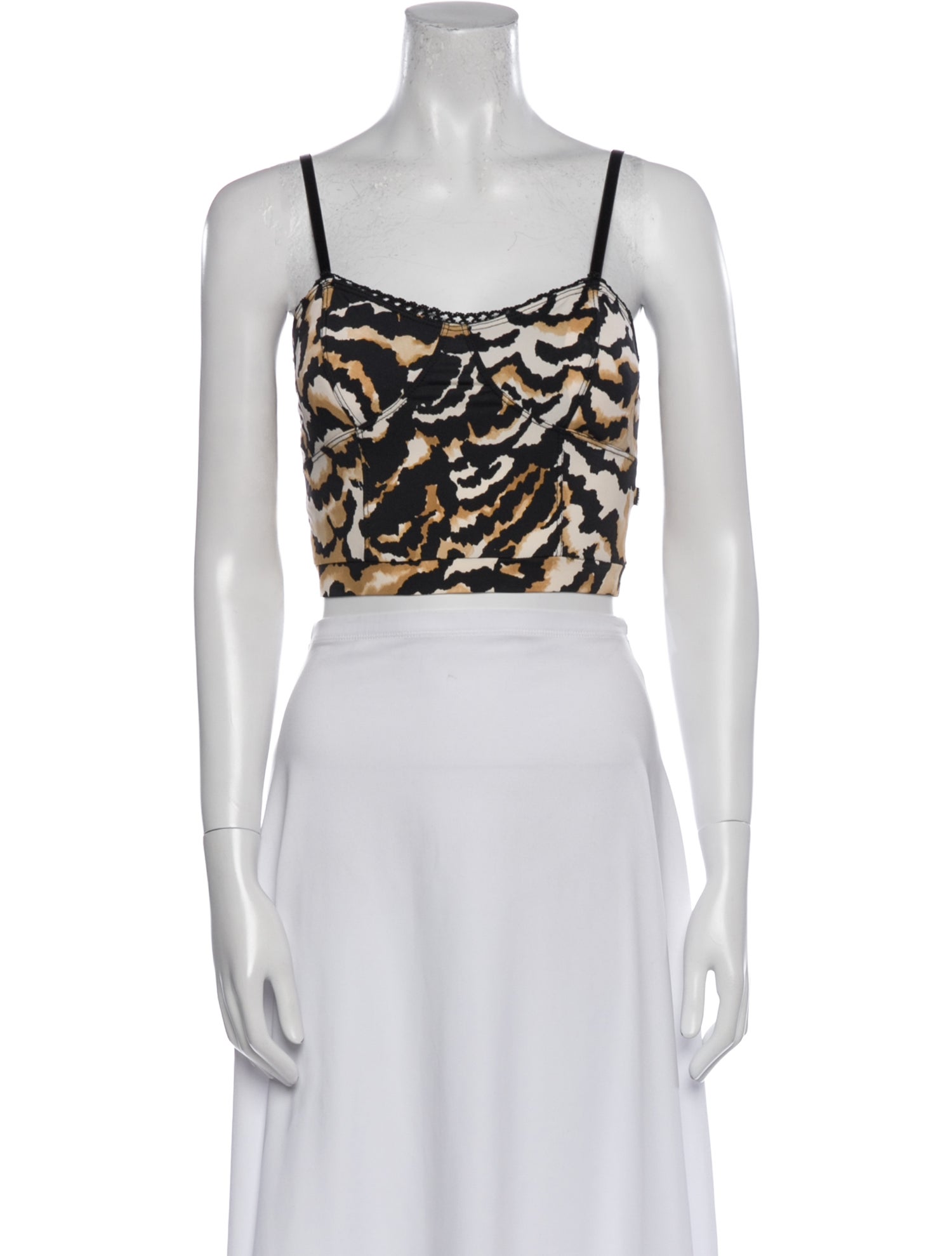 Sauvage Swimwear Animal Print Square Neckline Crop Top w/ Tags