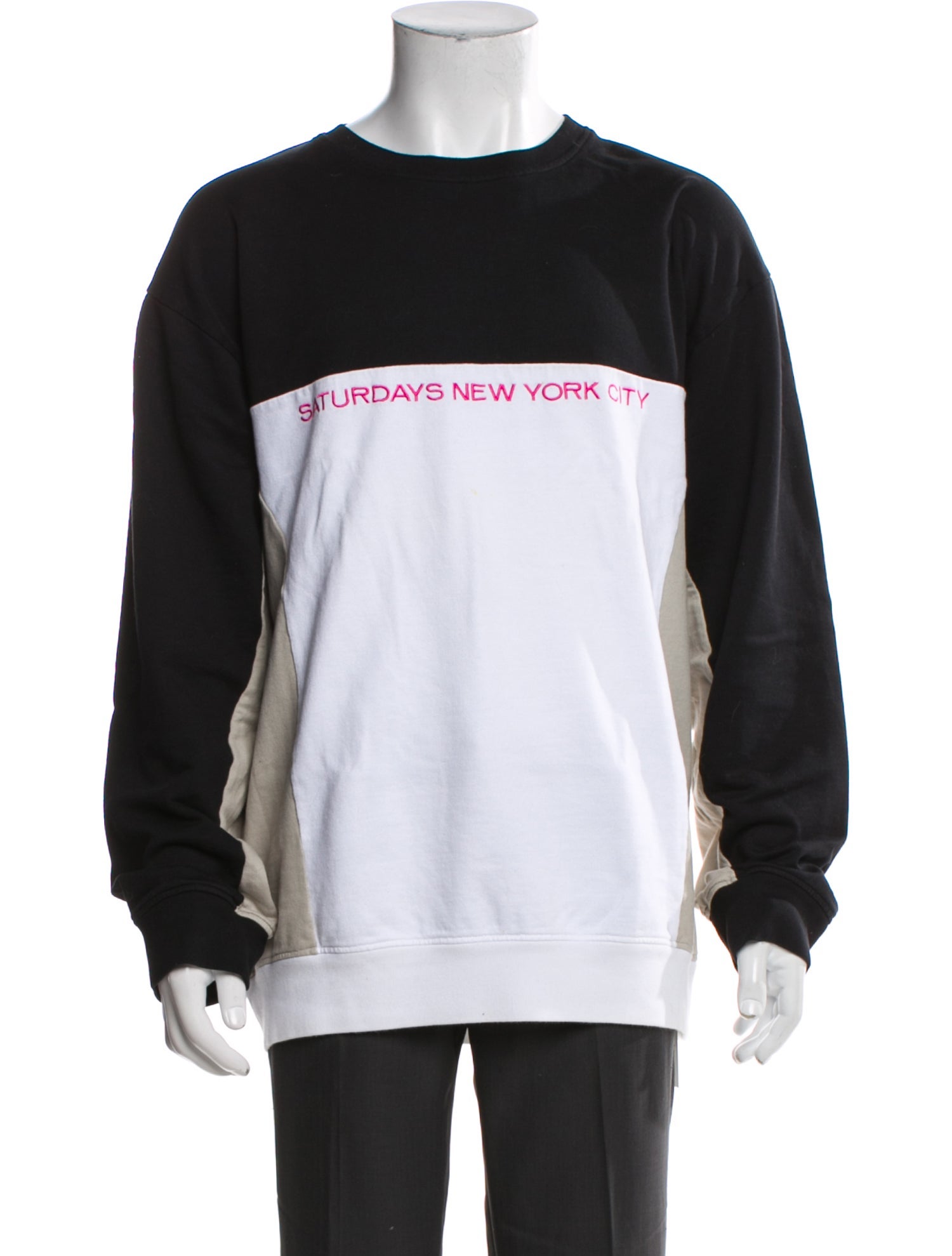 Saturdays Surf NYC Colorblock Pattern Crew Neck Sweatshirt