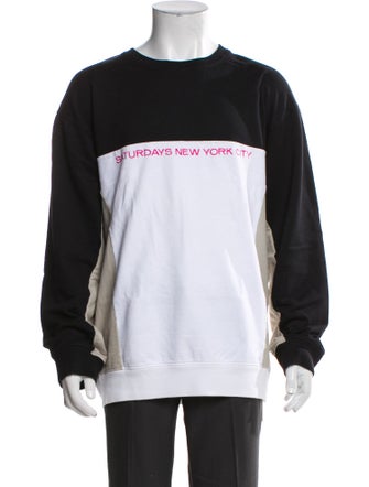 Saturdays Surf NYC Colorblock Pattern Crew Neck Sweatshirt