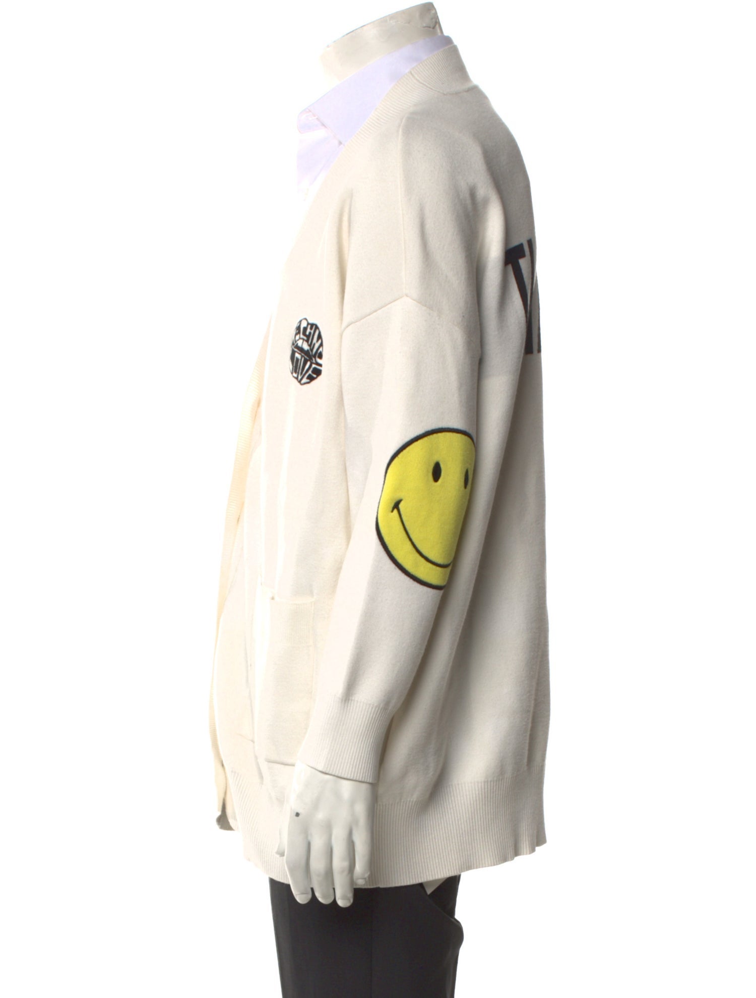 SANDRO x Smiley Graphic Print V-Neck Cardigan