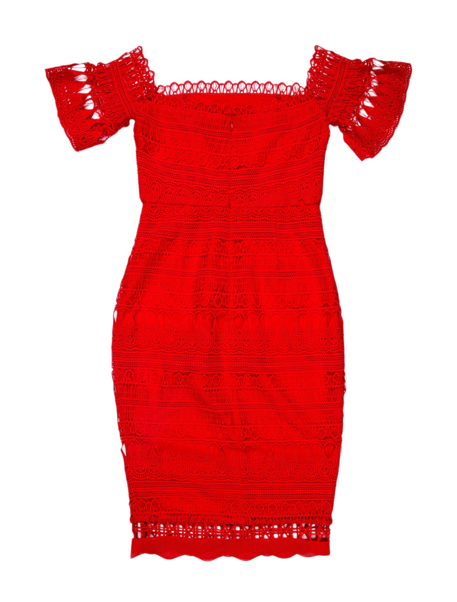 Saylor Square Neckline Midi Length Dress - Red Dresses, Clothing -  WSAYL23238 | The RealReal