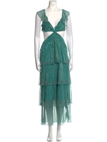 Saylor Dresses V-Neck Midi Length Dress M