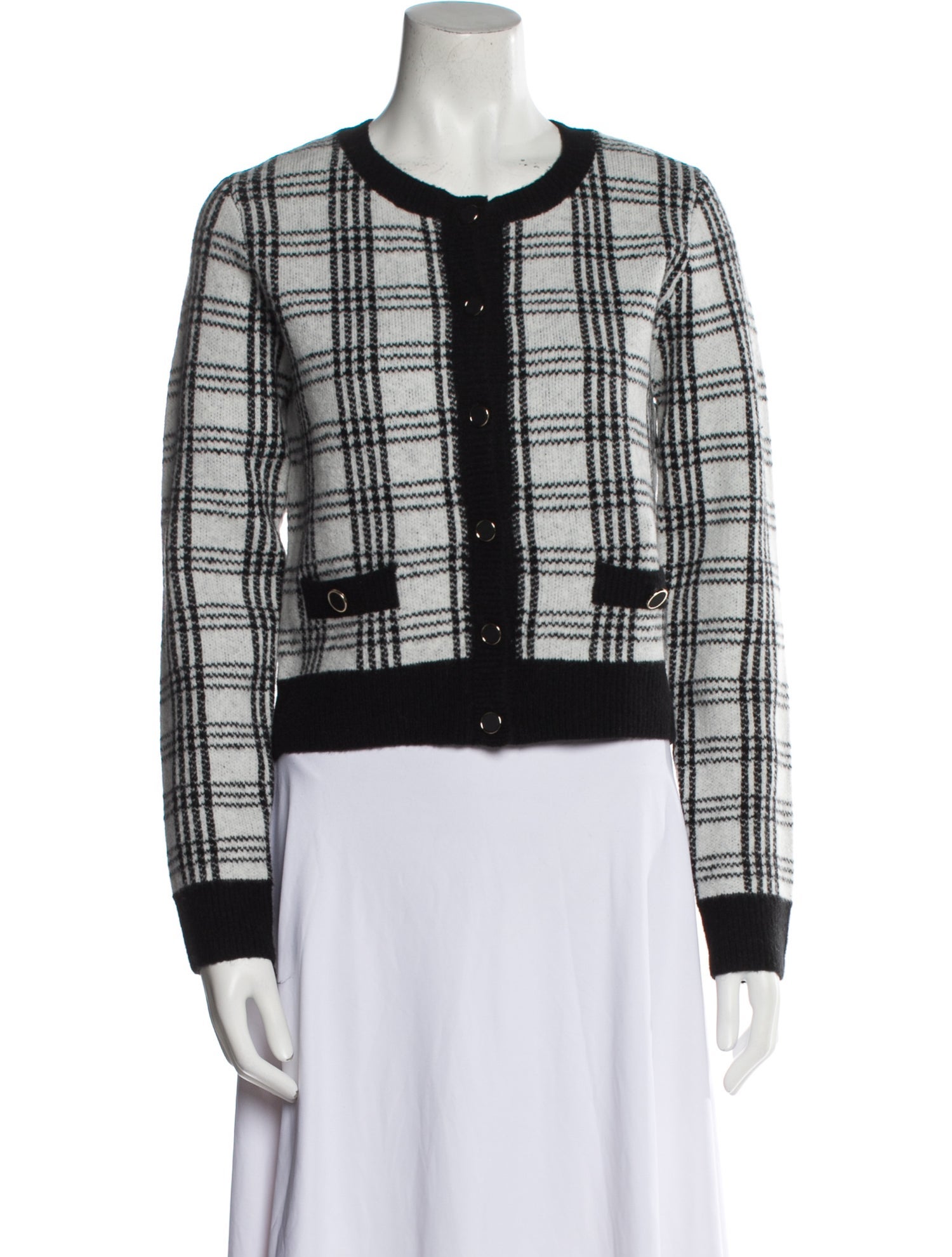 Saylor Plaid Print Crew Neck Sweater w/ Tags