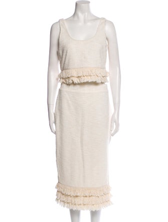 Saylor Fringe Trim Accent Skirt Set