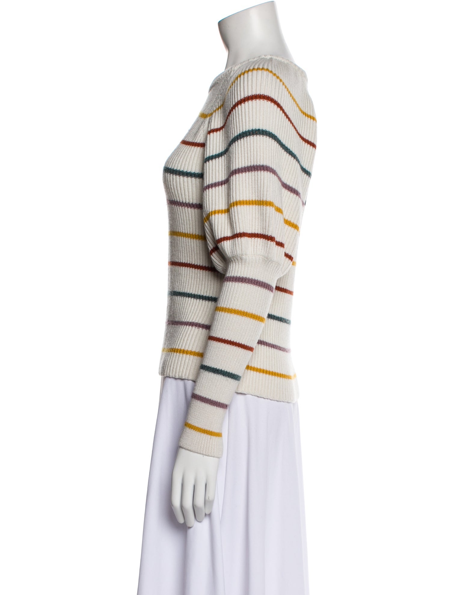 Saylor Striped Bateau Neckline Sweater