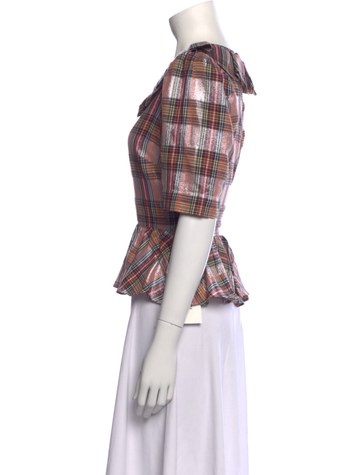 Saylor Plaid Print V-Neck Crop Top