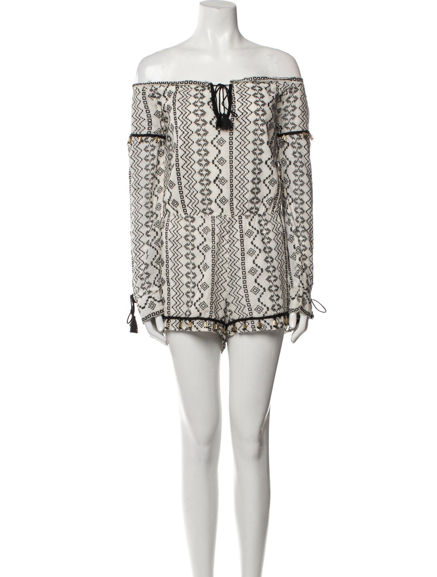 Saylor Printed Off-The-Shoulder Romper