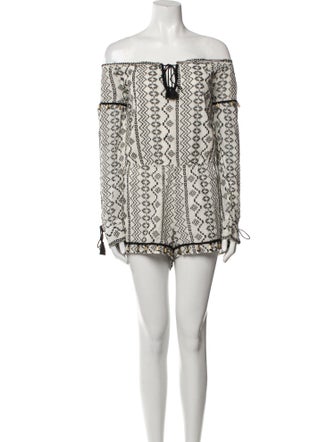 Saylor Printed Off-The-Shoulder Romper