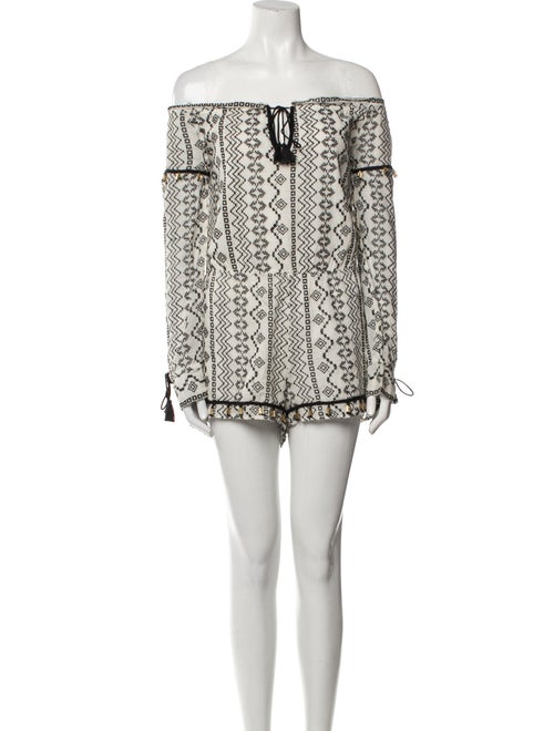 Saylor Printed Off-The-Shoulder Romper