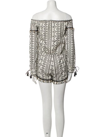 Saylor Printed Off-The-Shoulder Romper