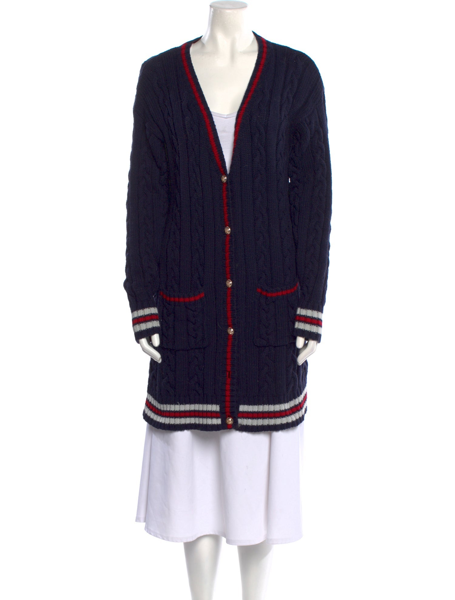 Saylor Striped V-Neck Sweater