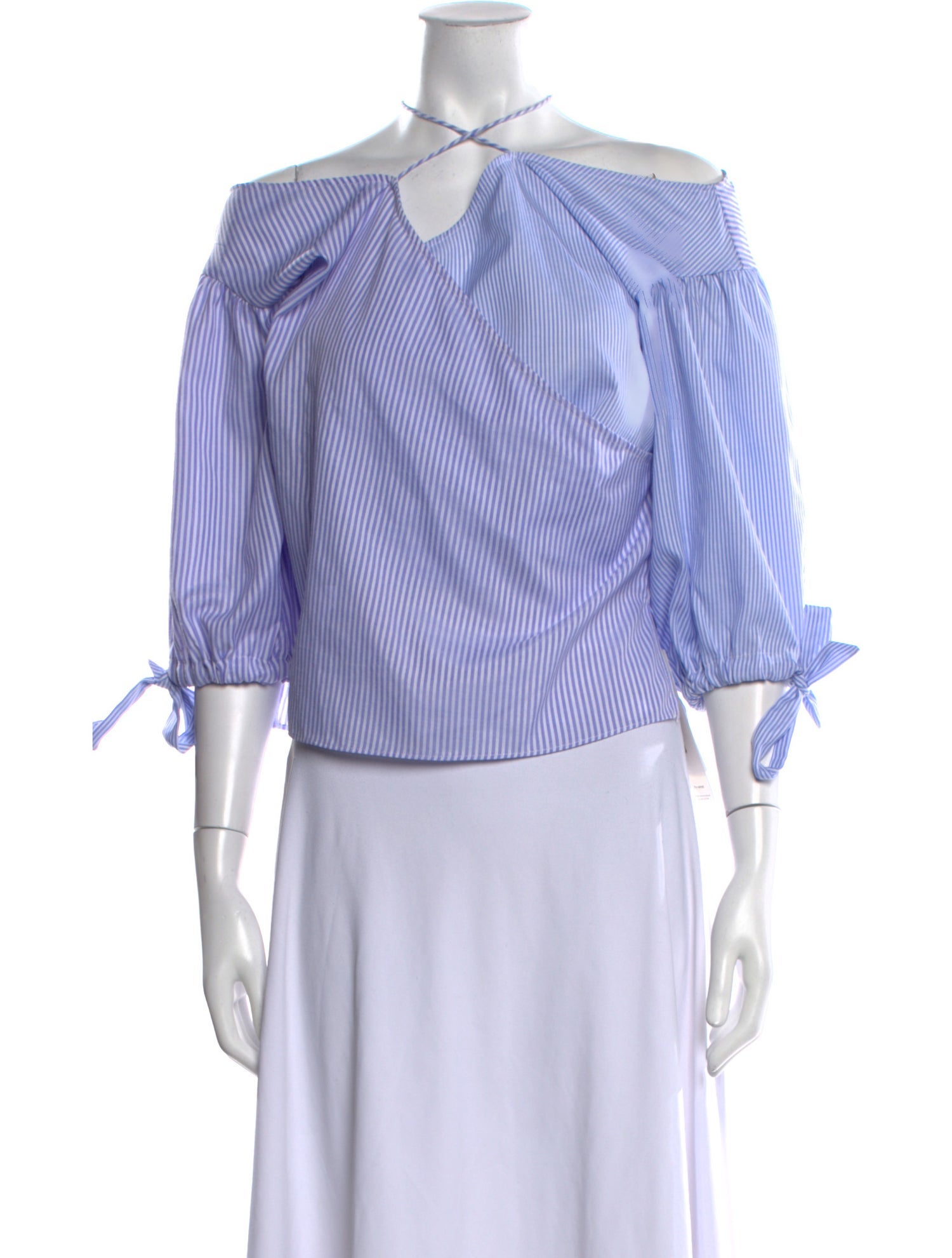 Saylor Striped Halterneck Blouse