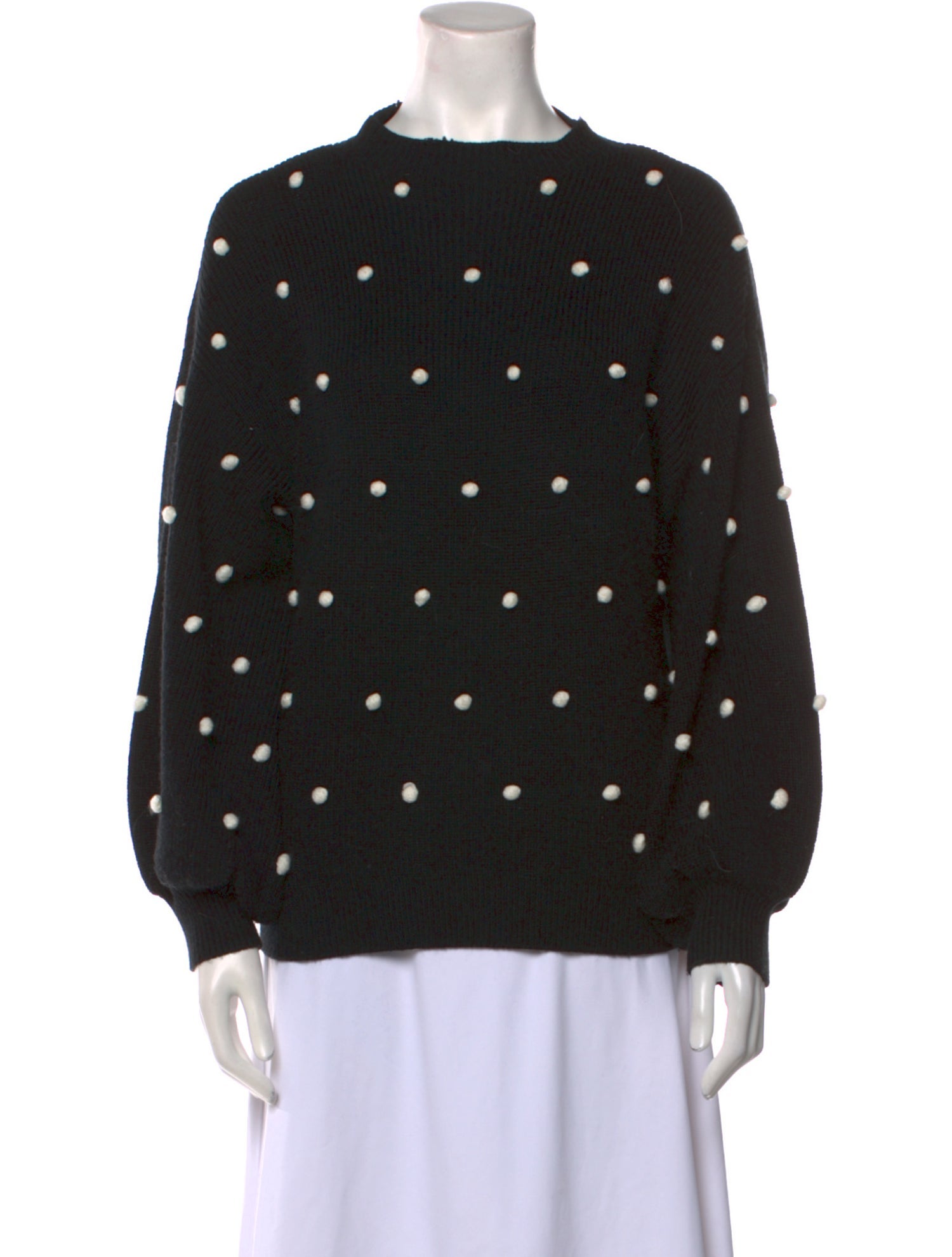 Saylor Polka Dot Print Crew Neck Sweater