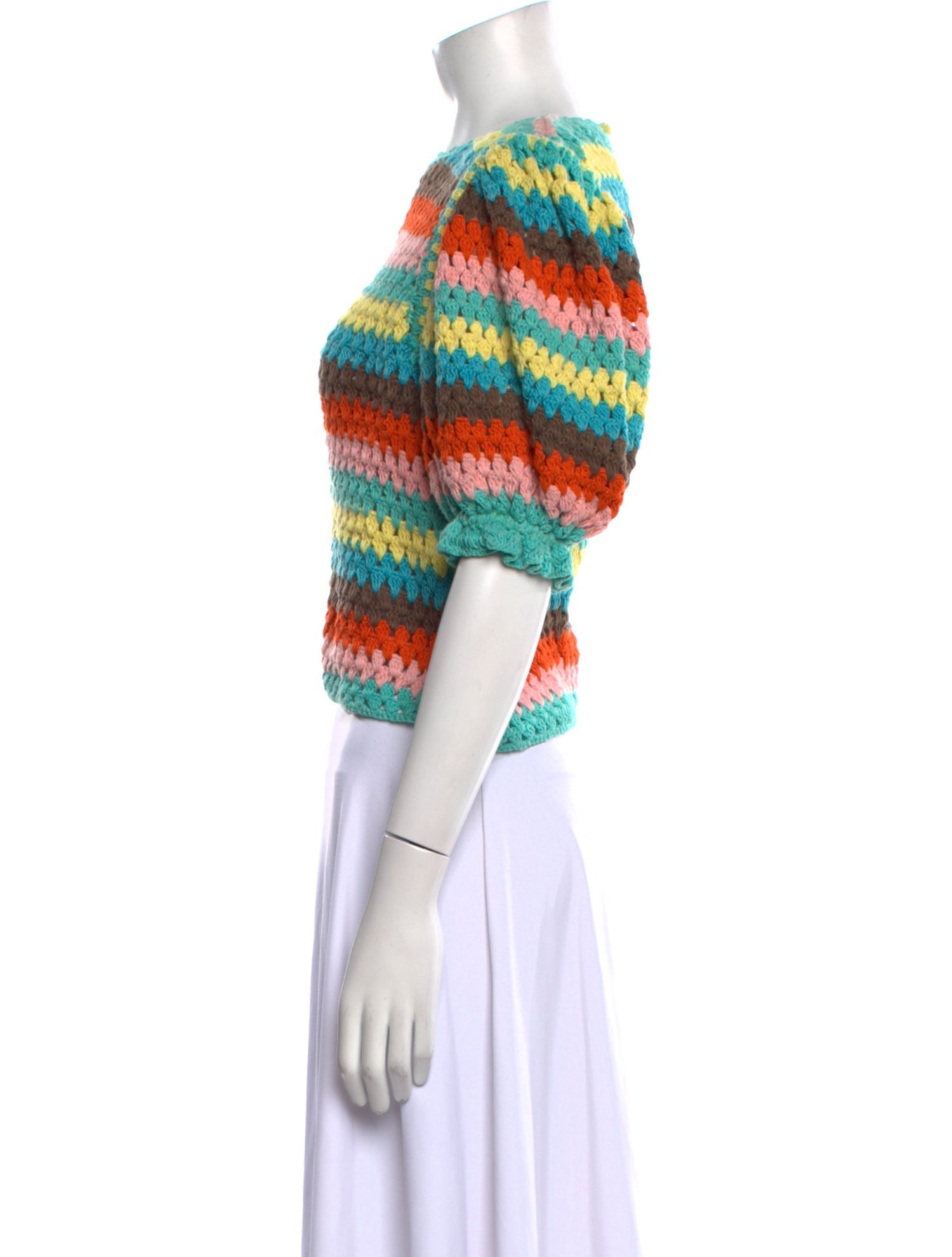 Saylor Striped Bateau Neckline Sweater