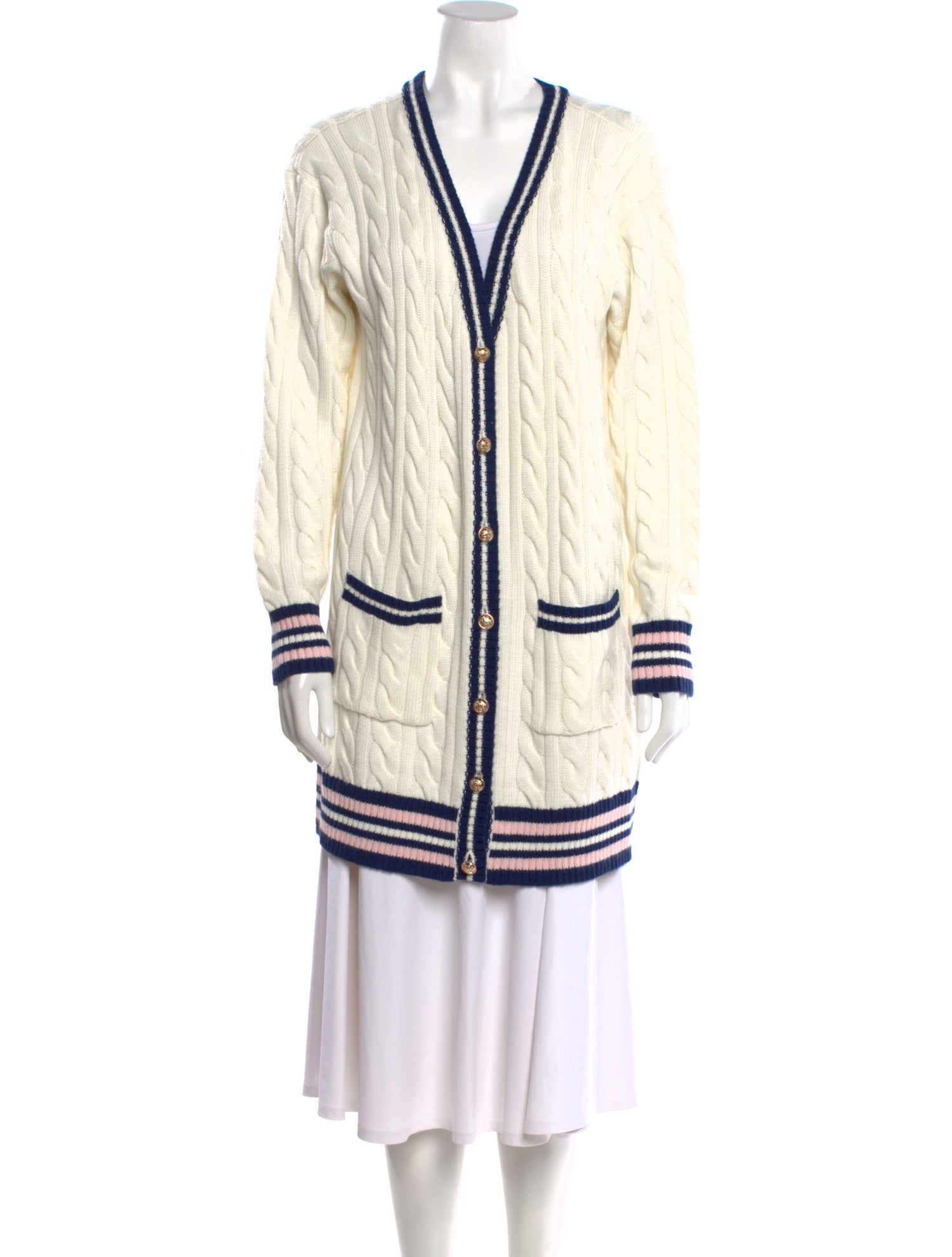 Saylor Striped V-Neck Sweater