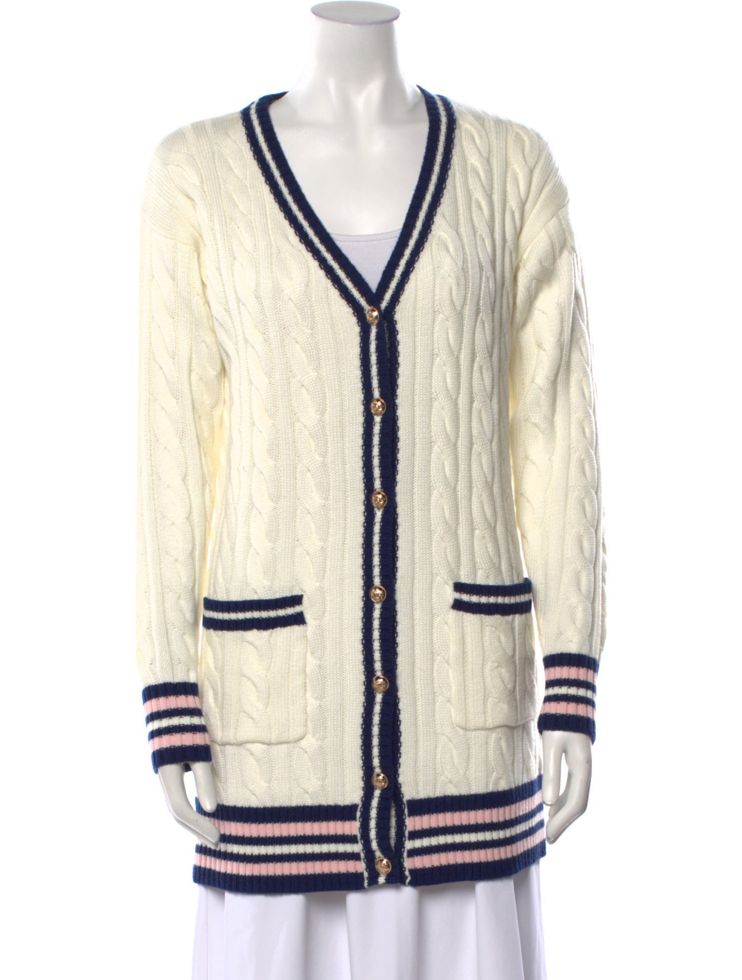Saylor Striped V-Neck Sweater