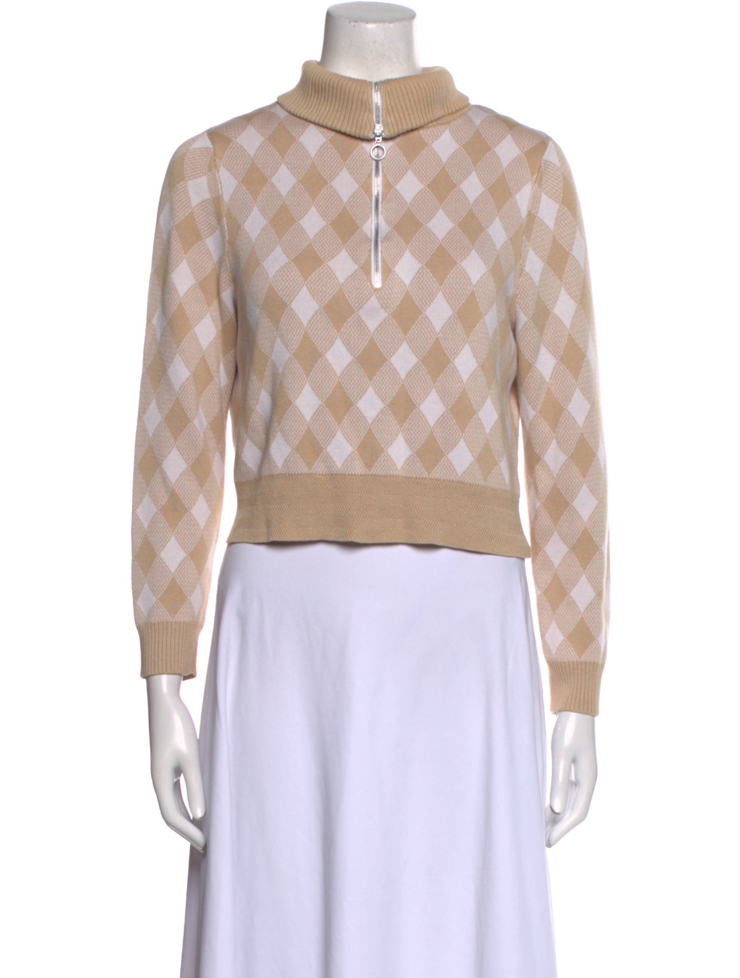 Saylor Plaid Print Mock Neck Sweater