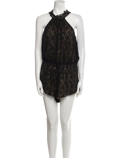 Saylor Lace Pattern Crew Neck Romper