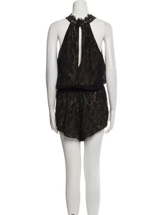 Saylor Lace Pattern Crew Neck Romper