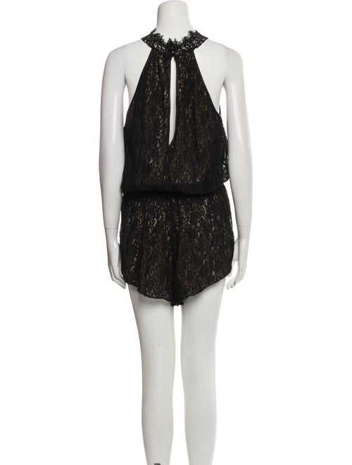 Saylor Lace Pattern Crew Neck Romper