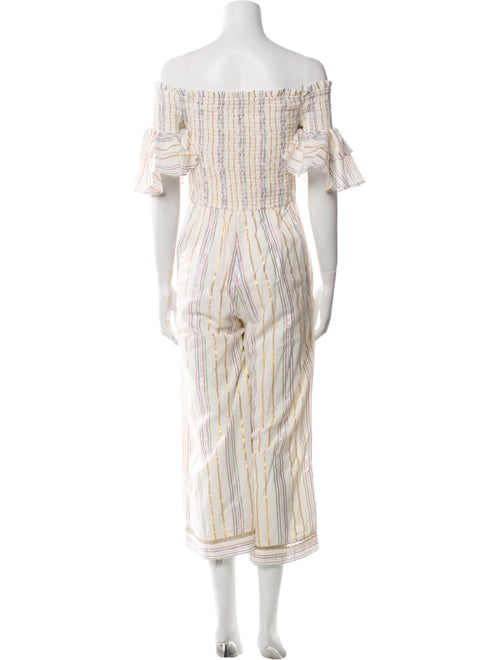 Saylor Striped Off-The-Shoulder Jumpsuit