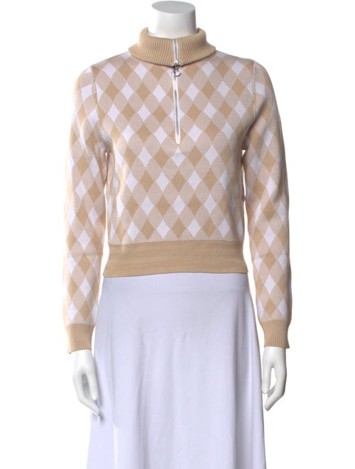 Saylor Plaid Print Mock Neck Sweater