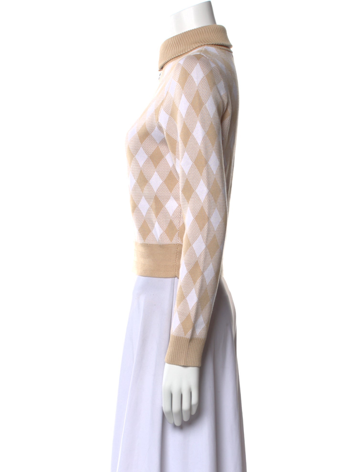 Saylor Plaid Print Mock Neck Sweater