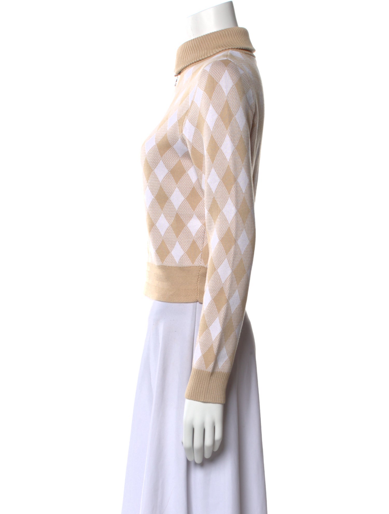 Saylor Plaid Print Turtleneck Sweater