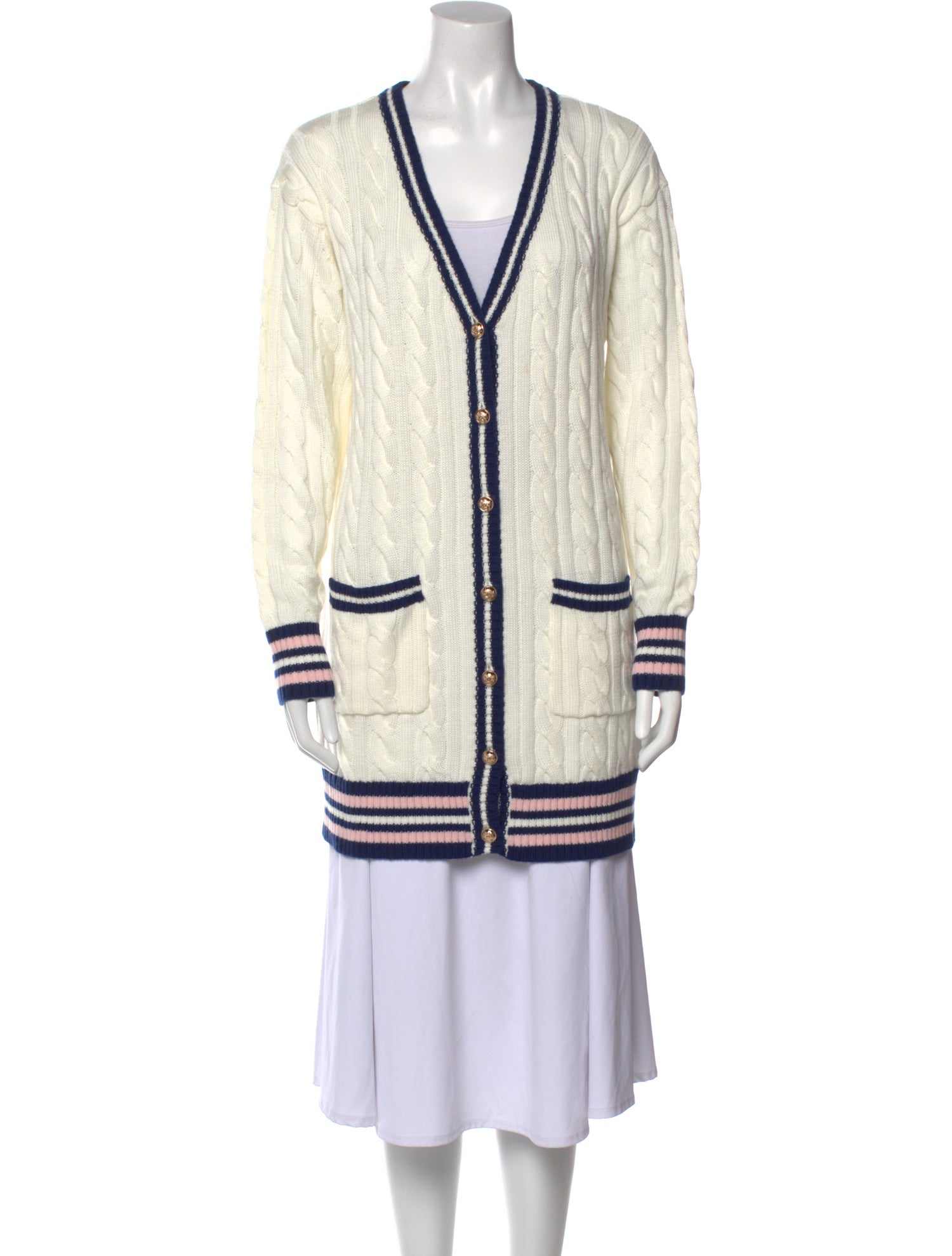 Saylor Striped V-Neck Sweater