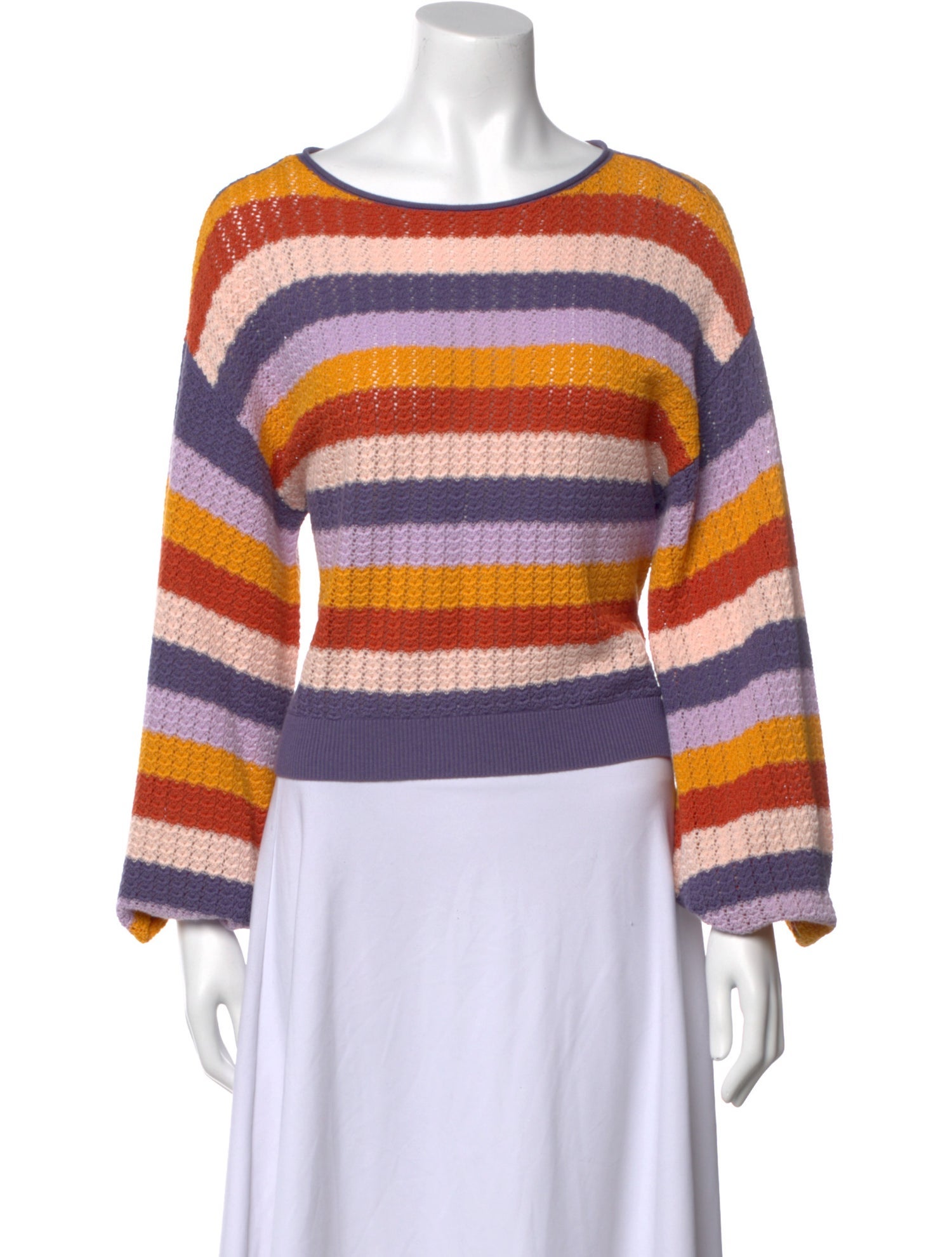 Saylor Striped Scoop Neck Sweater