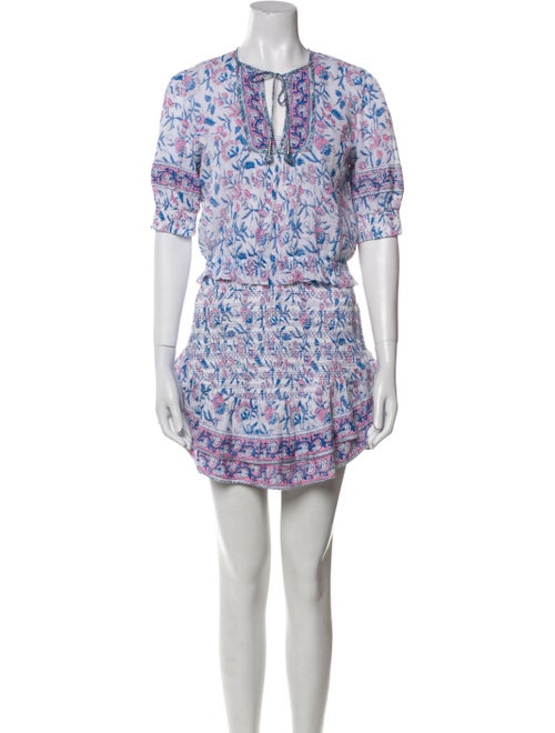 Saylor Paisley Print Crew Neck Crop Top