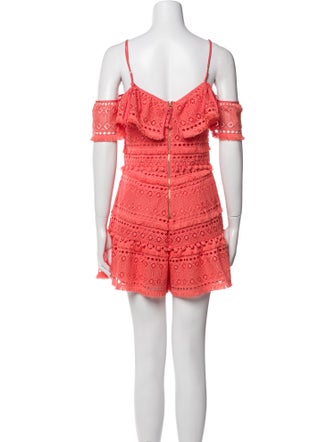 Saylor Lace Pattern Square Neckline Romper