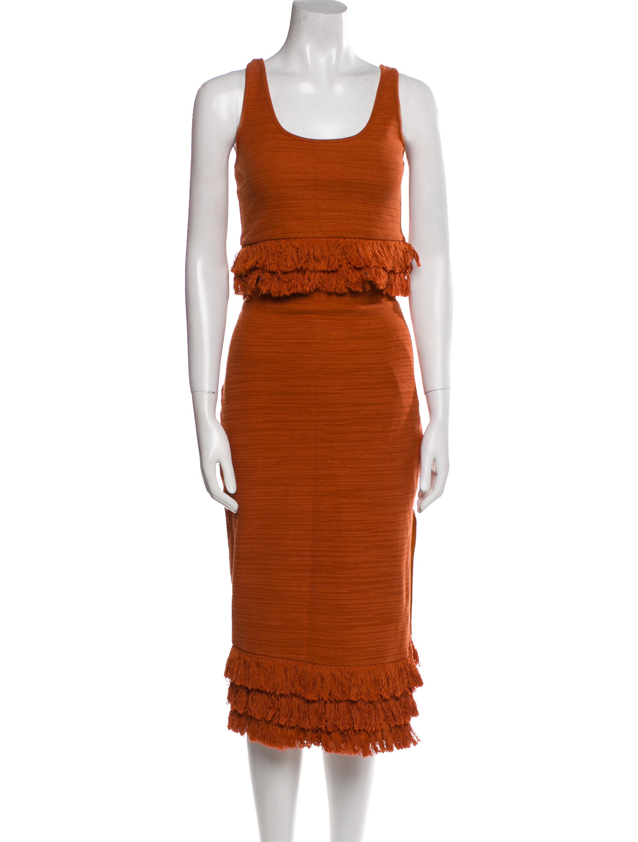 Saylor Fringe Trim Accent Skirt Set