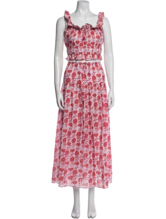 Saylor Floral Print Beaded Accents Skirt Set