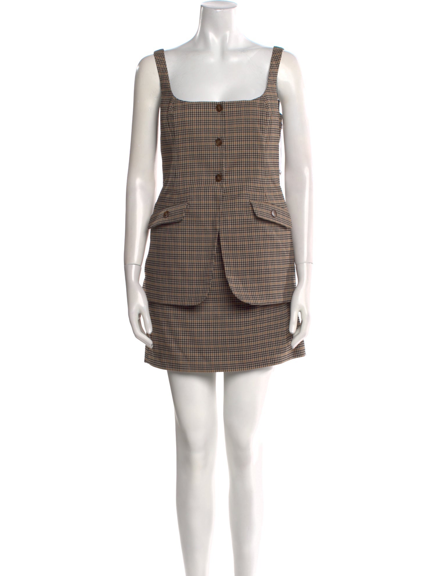 Saylor Plaid Print Mini Dress