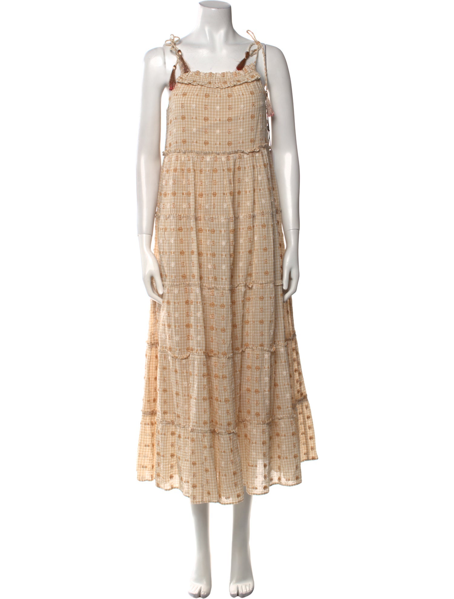 Saylor Plaid Print Midi Length Dress