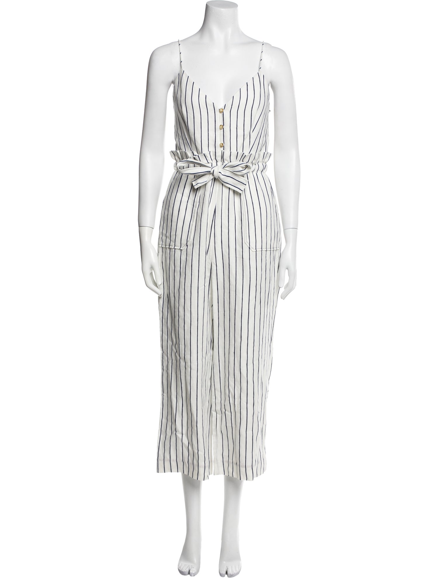 Saylor Linen Striped Jumpsuit w/ Tags