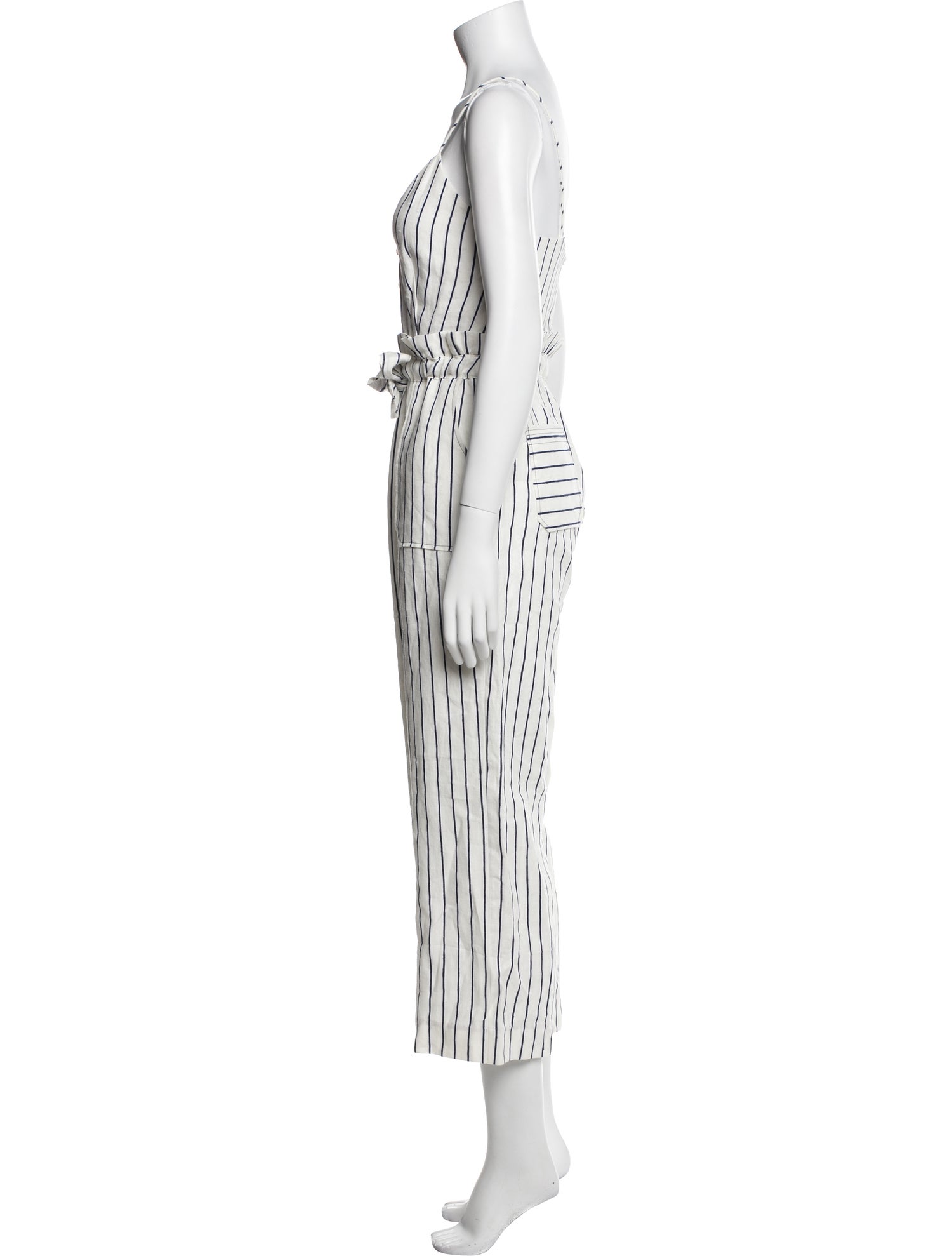 Saylor Linen Striped Jumpsuit w/ Tags