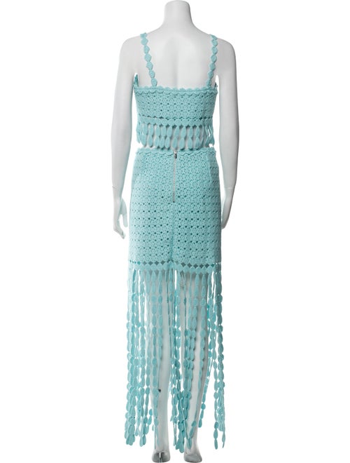 Saylor Printed Fringe Trim Accent Skirt Set