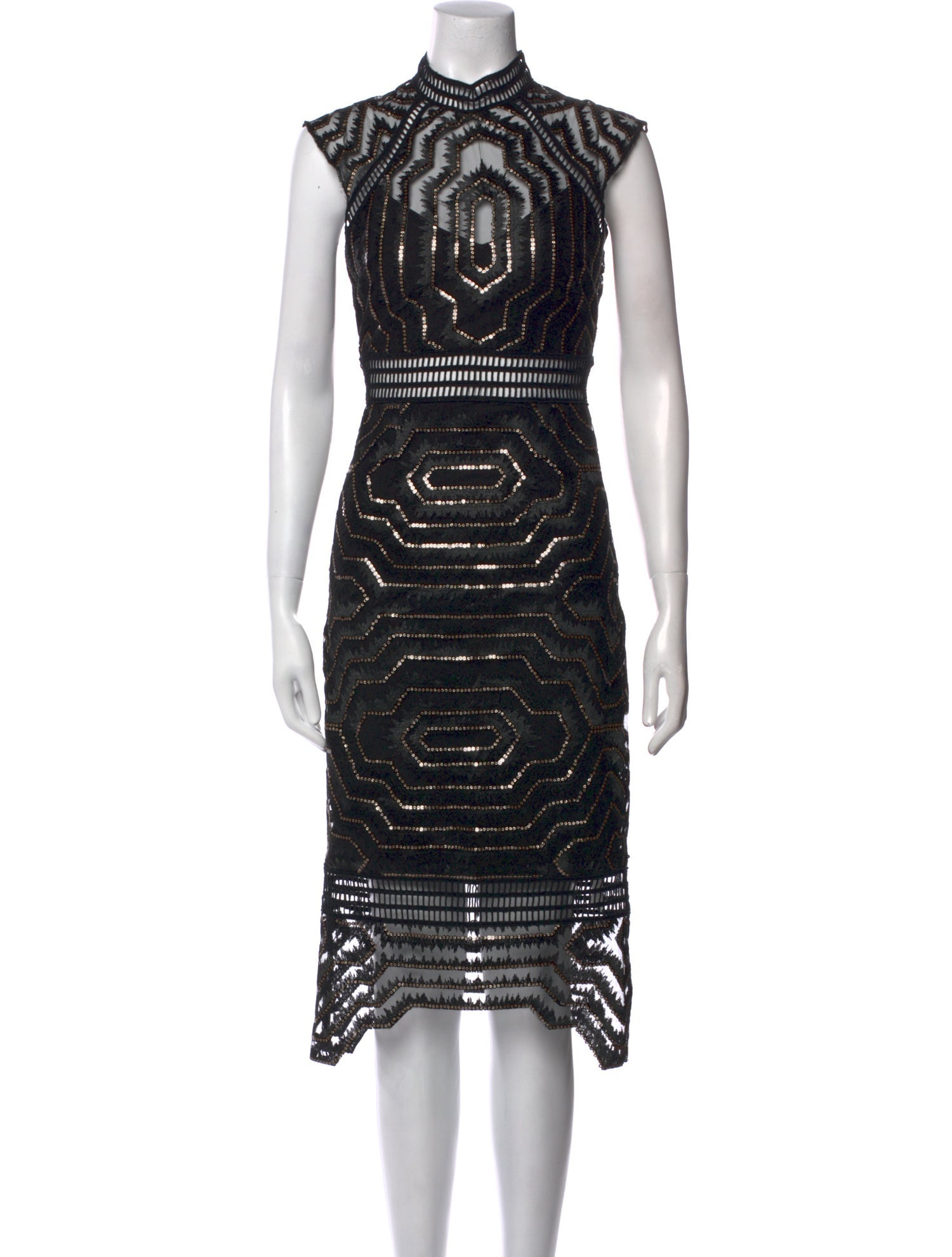 Saylor Lace Pattern Midi Length Dress