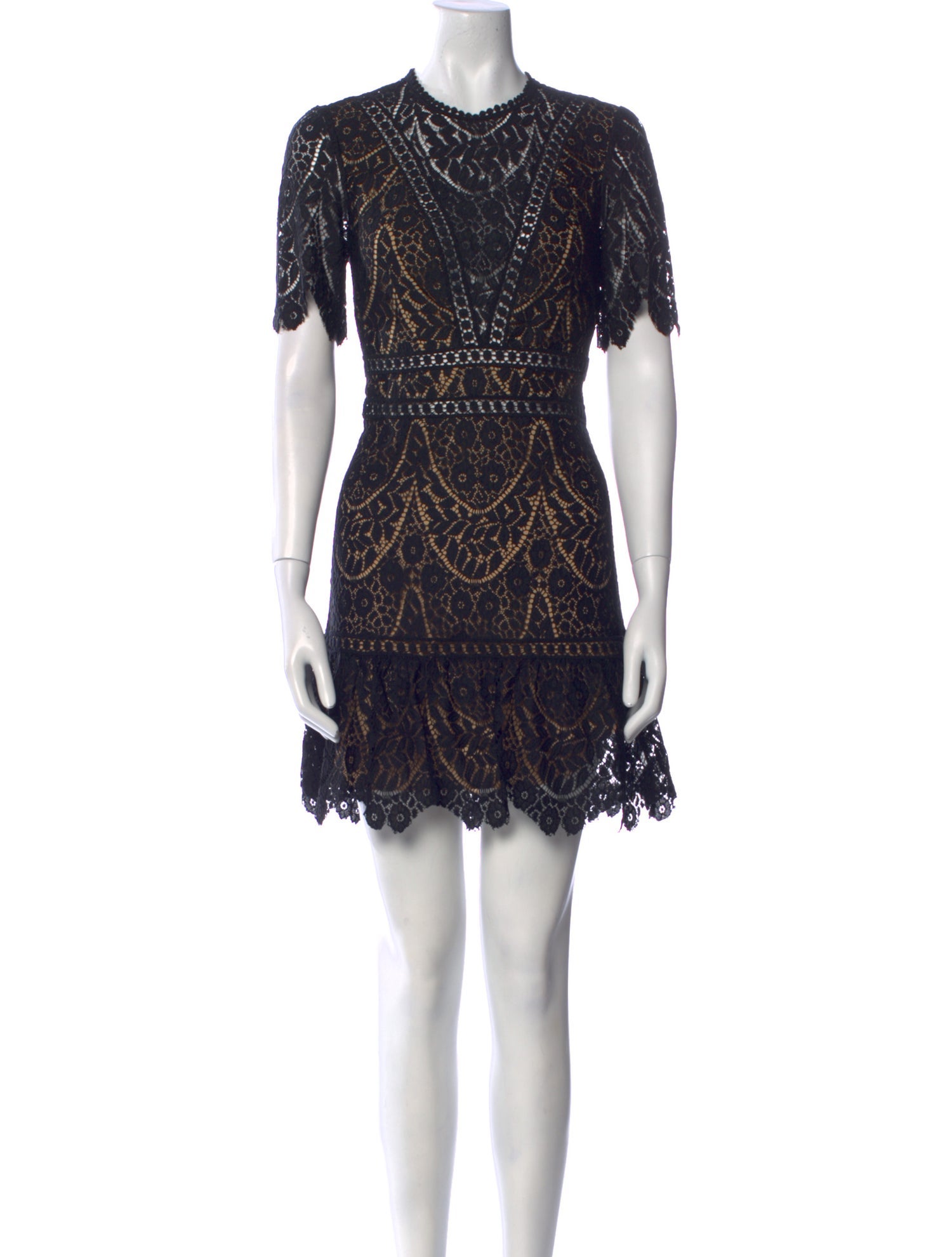Saylor Lace Pattern Mini Dress
