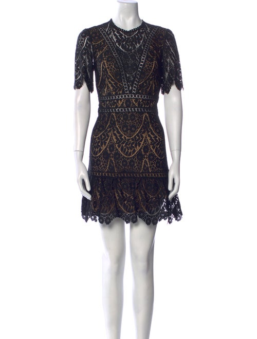 Saylor Lace Pattern Mini Dress