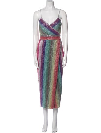 Saylor Striped Midi Length Dress