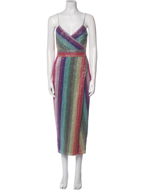 Saylor Striped Midi Length Dress