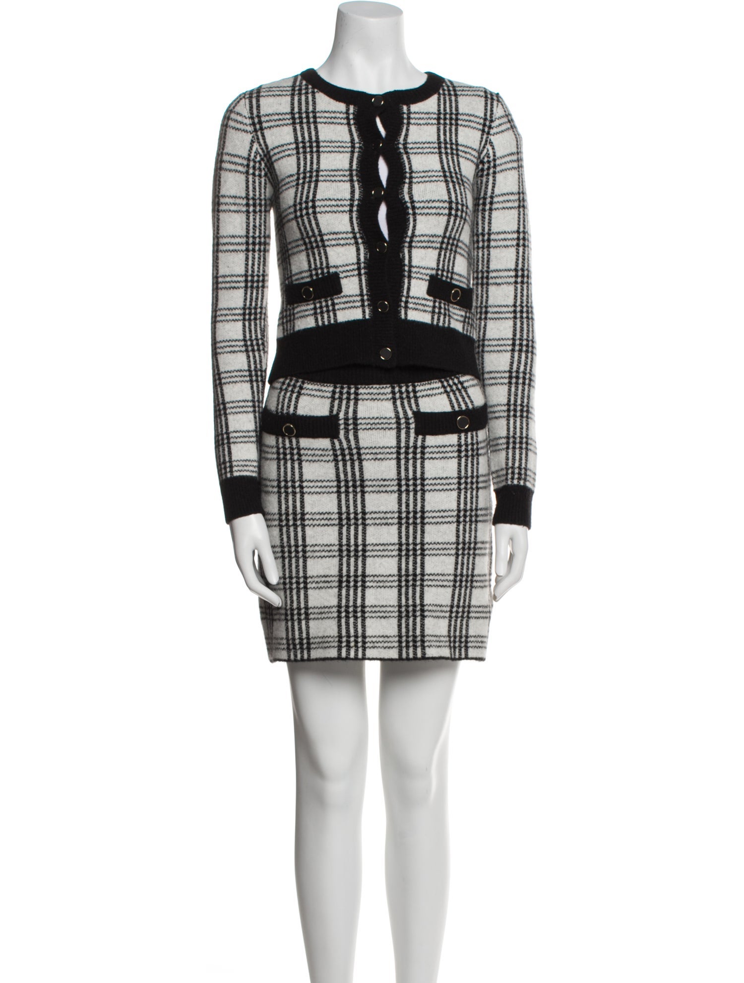 Saylor Nylon Plaid Print Skirt Set