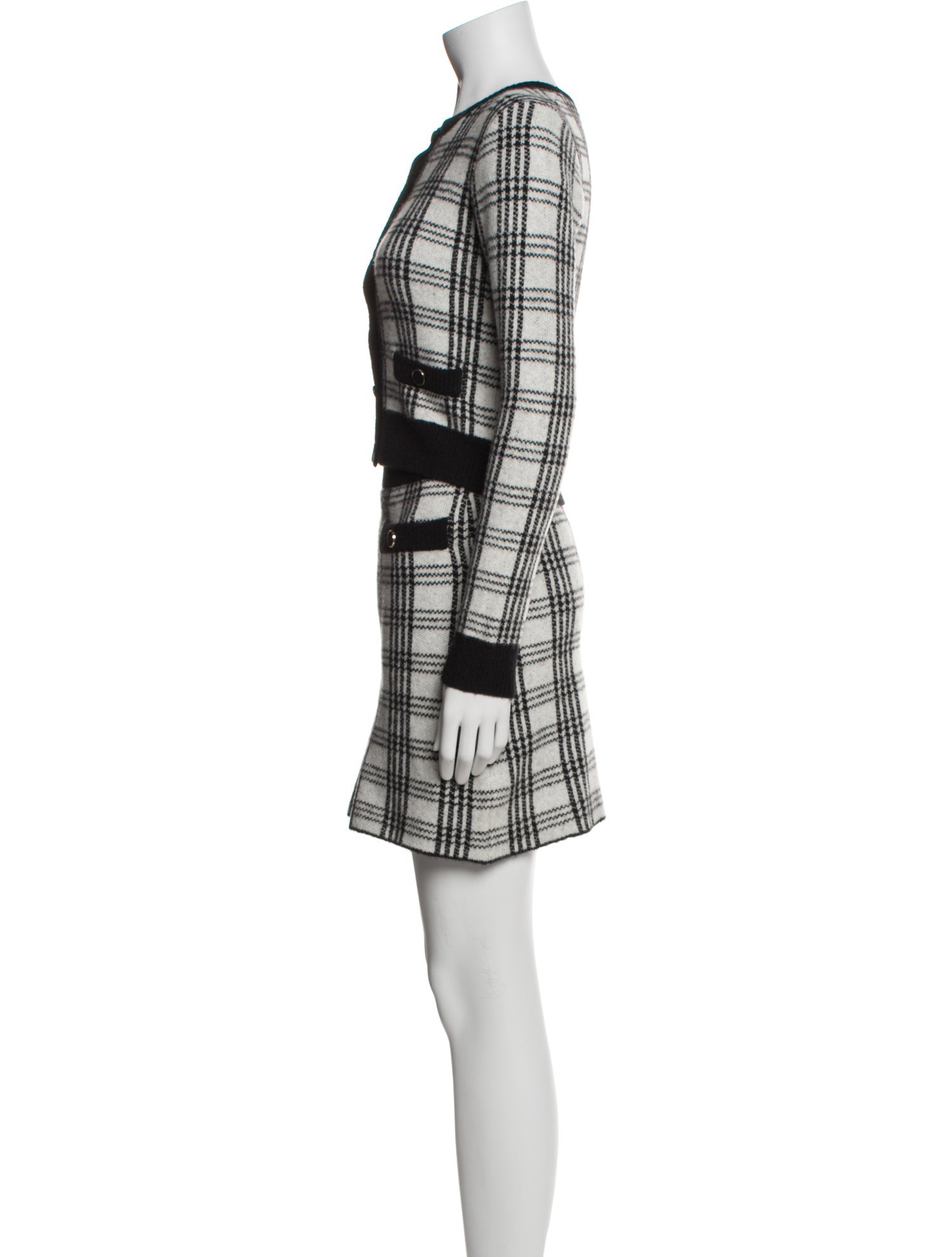 Saylor Nylon Plaid Print Skirt Set