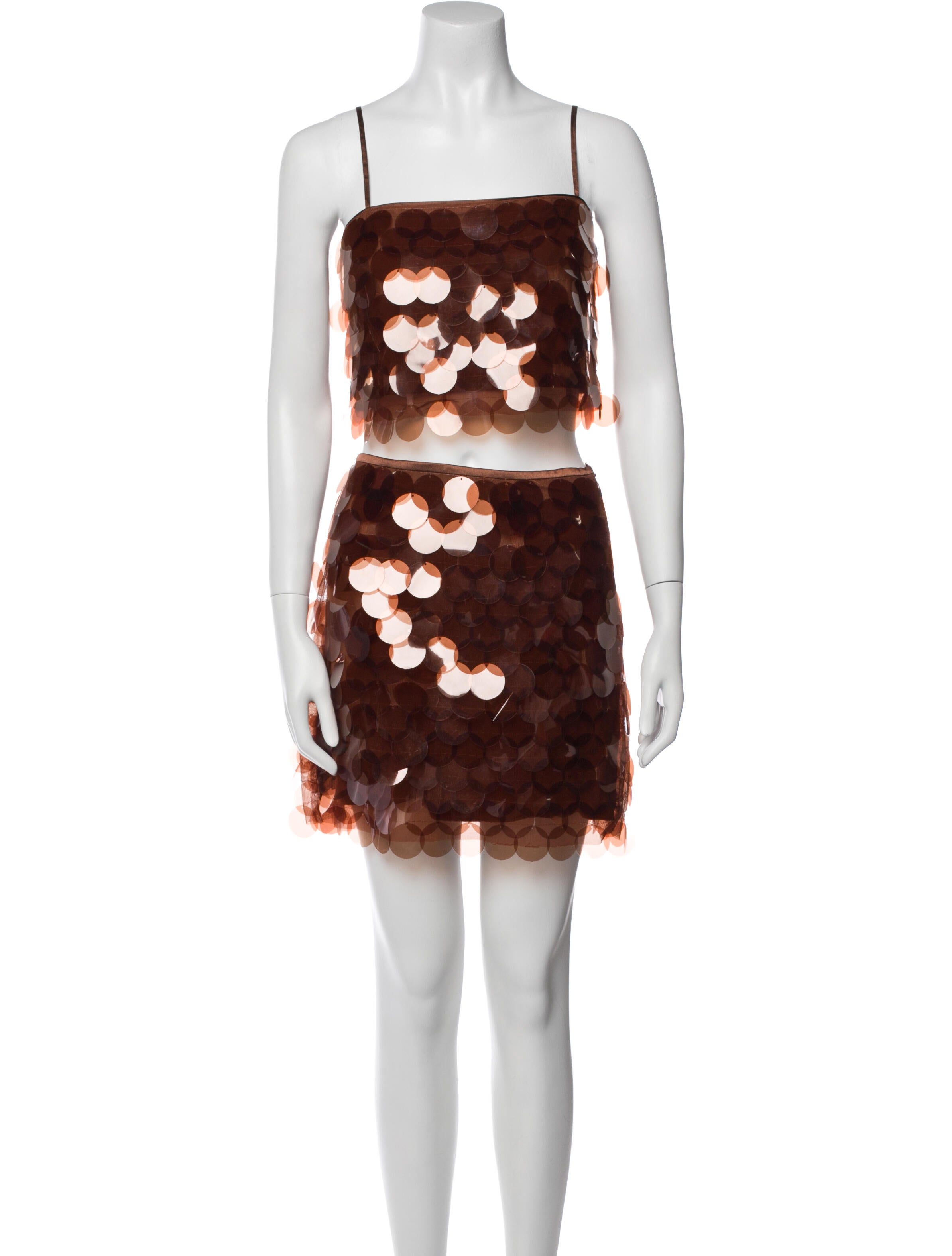 Saylor Mesh Accents Skirt Set