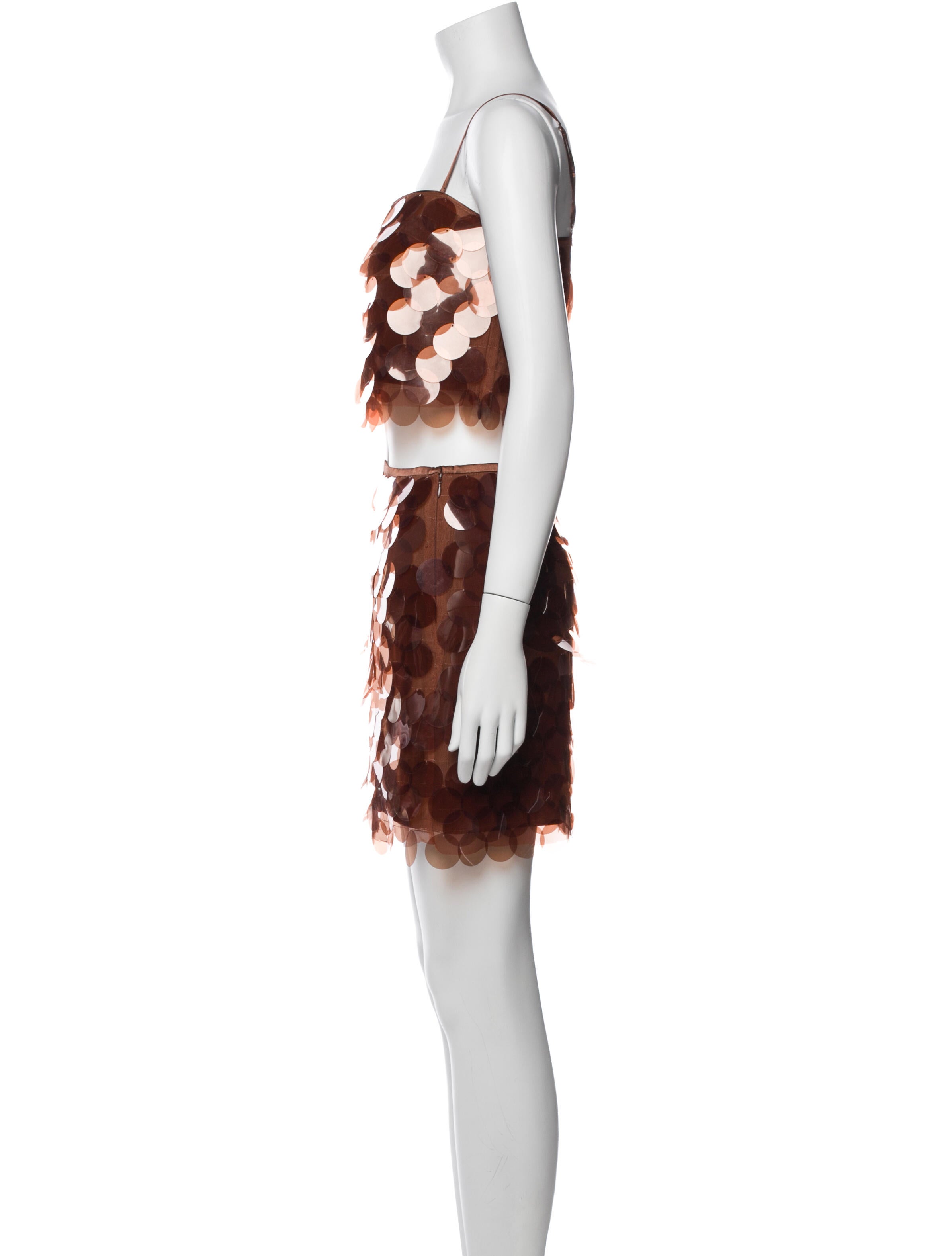 Saylor Mesh Accents Skirt Set