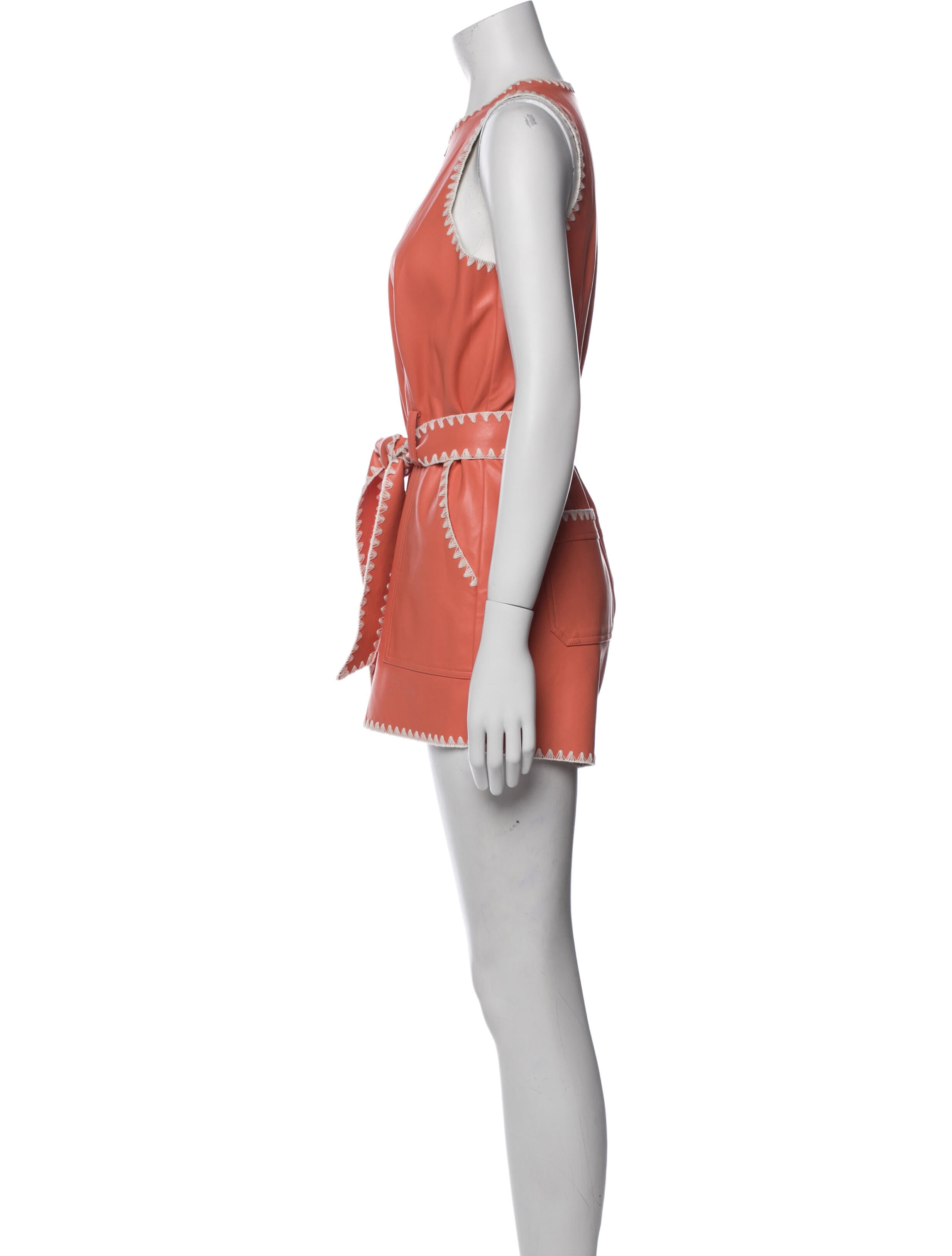 Saylor Faux Leather Scoop Neck Romper