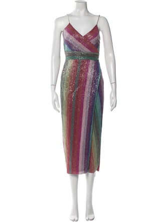 Saylor Striped Midi Length Dress